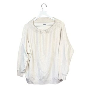Aerie Oversize Cozy Round-neck Sweatshirt in Cream W2166 Sz XL